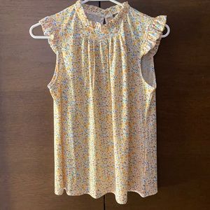 Women’s floral flutter sleeve top